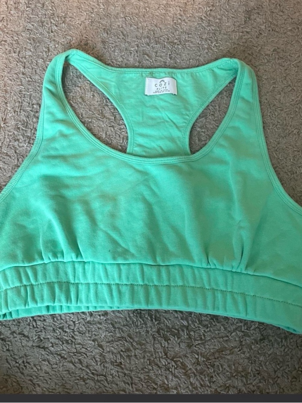 Cozi Sport Mint Green Racerback Sports Bra